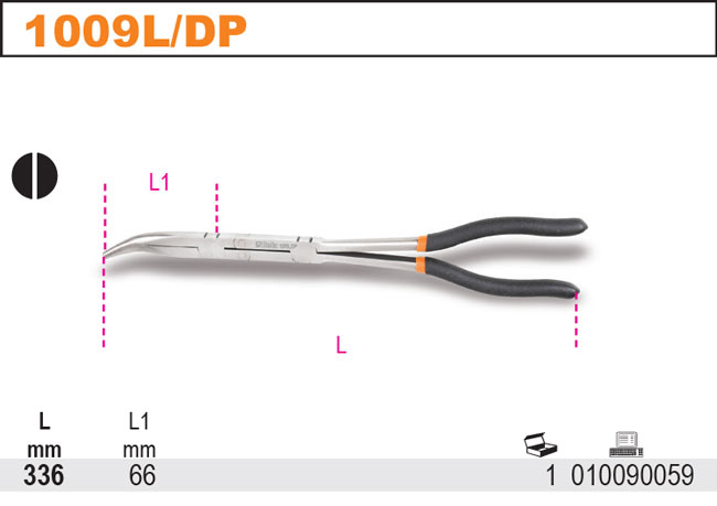 KLEŠTĚ PŮLKULATÉ DL. S DVOJITÝM KLOUBEM ODEHNUTÉ