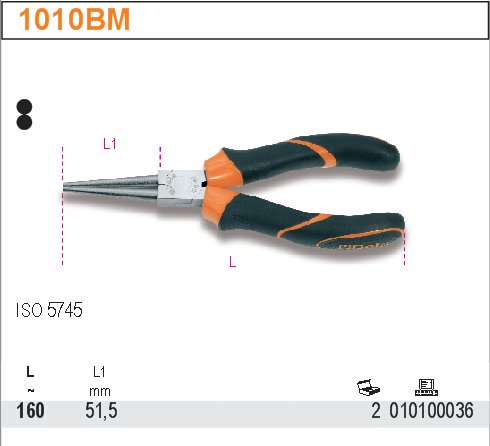 KLEŠTĚ KULATÉ ROVNÉ-MODEL 1010BM 160MM