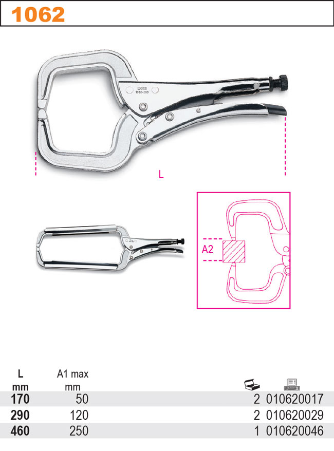 KLEŠTĚ SIKO SAMOBLOKUJÍCÍ TYP ''C''-MODEL 1062 170MM''
