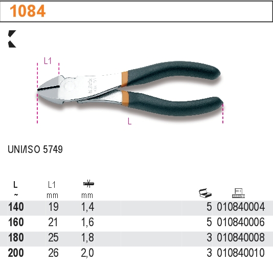 KLEŠTĚ ŠTÍPACÍ BOČNÍ-MODEL 1084 200MM
