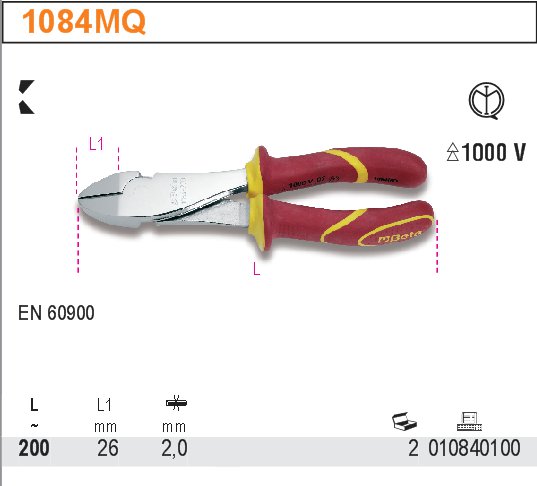KLEŠTĚ ŠTÍPACÍ BOČNÍ-MODEL 1084MQ200 200MM