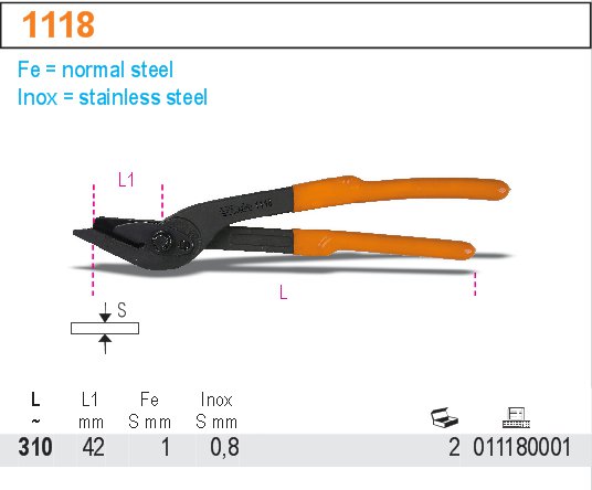 NŮŽKY NA STŘÍHÁNÍ KOVOVÝCH PÁSEK-MODEL 1118