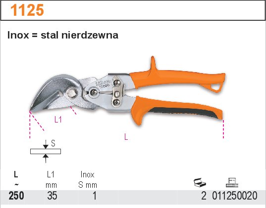 NŮŽKY PÁKOVÉ NA PLECH-MODEL 1125 250MM