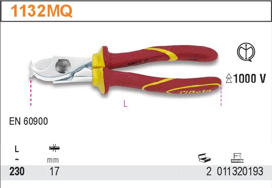NŮŽKY NA KABELY QUALITY IZOLACE 1000V-MODEL 1132MQ