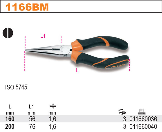 KLEŠTĚ PŮLKULATÉ-MODEL 1166BM QUALITY BM 160MM