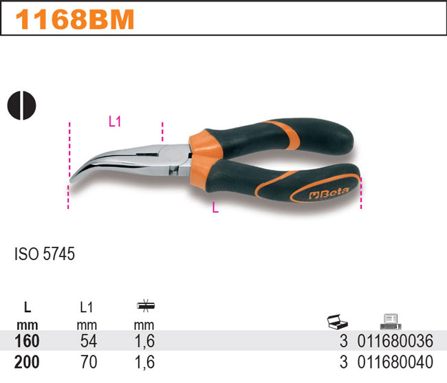 KLEŠTĚ PŮLKULATÉ VYHNUTÉ-MODEL 1168BM Q-TY BM200MM