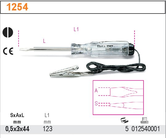 ŠROUBOVÁK S UKAZATELEM NAPĚTÍ-MODEL 1254 L 3X44MM, BLISTR