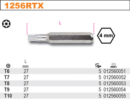 KONCOVKA ŠROUBOVACÍ PRECIZNÍ PROFIL RTX-MODEL 1256RTX RTX T8