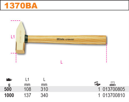 KLADIVO ZÁMEČNICKÉ NEJISKŘIVÉ-MODEL 1370BA 500G