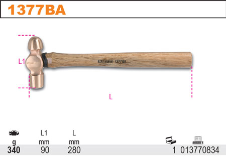 KLADIVO S KULATÝM NOSEM NEJISKŘÍCÍ-MODEL 1377BA 340G