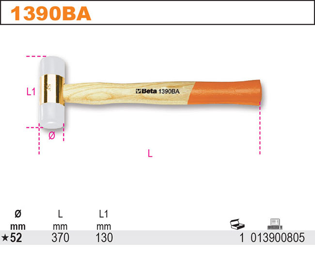 KLADIVO S OBUCHEM Z PVC NEJISKŘIVÉ-MODEL 1390BA