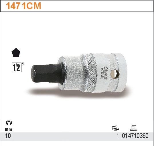 HLAVICE 1/2'' IMBUSOVÁ 5 -HRAN 10MM NA ZATISKY BRZDOVÉ-MODEL 1471CM