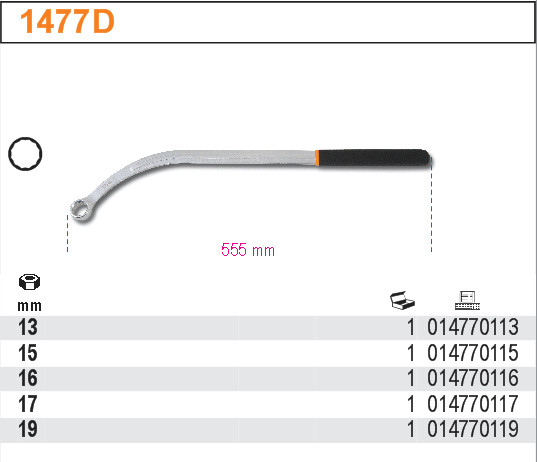 OČKOVÝ KLÍČ NA NATAHOVÁNÍ BLOK. NAPÍNÁNÍ ŘEMENU-MODEL 1477D 19MM