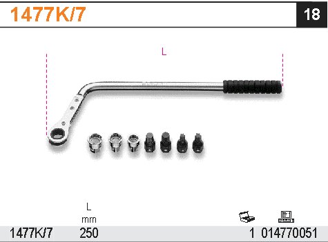 OČKOVÝ KLÍČ VYHNUTÝ 12MM S MECHANICKOU ZÁPADKOU-MODEL 1477K/7