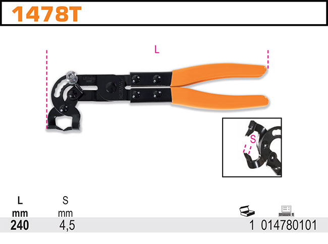 1478 T-KLEŠTĚ PRO ODSTRANĚNÍ PLASTOVÝCH KOLÍKŮ