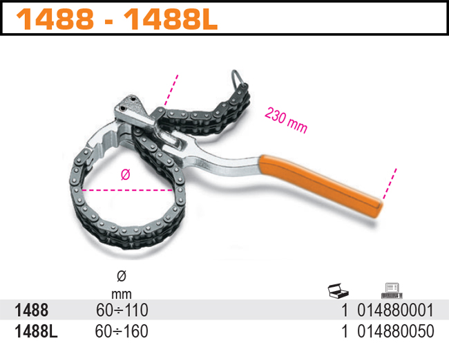 KLÍČ ŘETEZOVÝ NA OLEJOVÉ FILTRY-MODEL 1488L