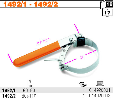 KLÍČ PÁSOVÝ NA OLEJOVÉ FILTRY-MODEL 1492