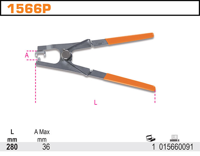 1566 P-KLEŠTĚ NA POJISTNÉ KROUŽKY ŽEBROVANÉ HŘÍDELE NÁPRAVY