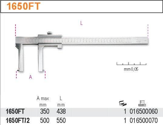 POSUVNÉ MĚŘIDLO NA BRZDOVÉ KOTOUČE-MODEL 1650FT 0-390MM