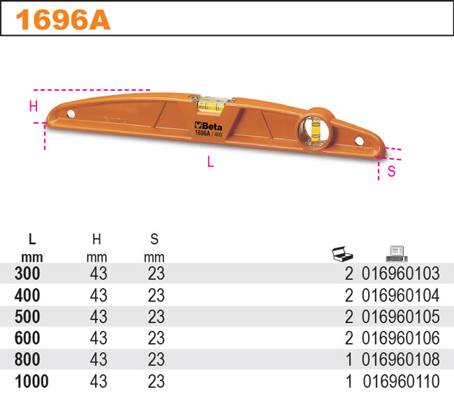 VODOVÁHA S 2 LIBELAMI-MODEL 1696A 300MM