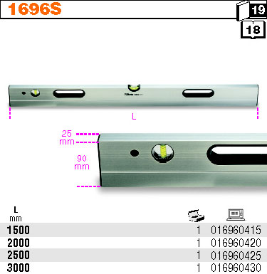 VODOVÁHA NIVELAČNÍ S 2 LIBELAMI-MODEL 1696S 2500M