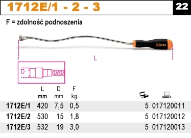 DRŽÁK MAGNETICKÝ-MODEL 1712E 420MM FLEXIBILNÍ 0,5KG