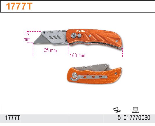 NŮŽ SKLÁDANÝ S VÝMĚNNÝM OSTŘÍM-MODEL 1777T, BLISTR