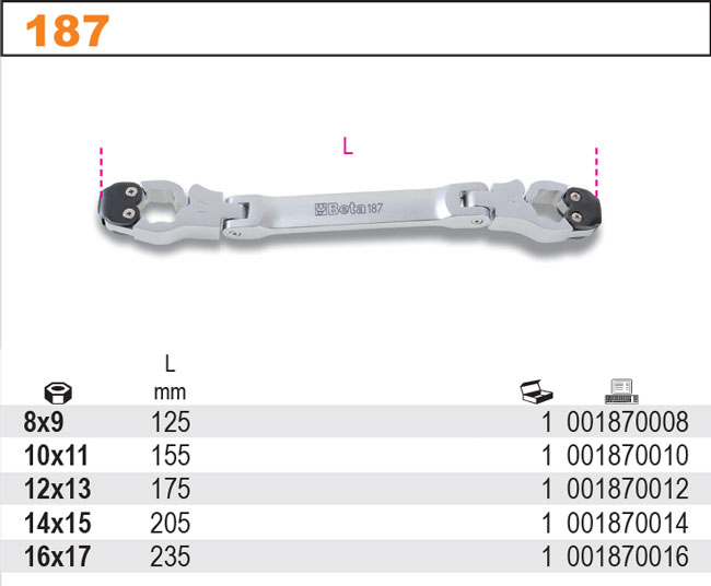 RÁČNOVÝ KLÍČ 187 10X11MM ŠESTIHRAN