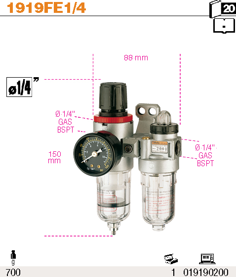 SADA NA ZESÍLENÍ VZDUCHU-MODEL 1919FE 1/4'' 750L/MIN''