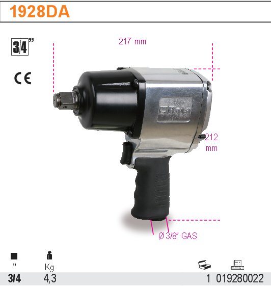 BETA RÁZOVÝ UTAHOVÁK -MODEL 1928DA 3/4'', 1695NM''