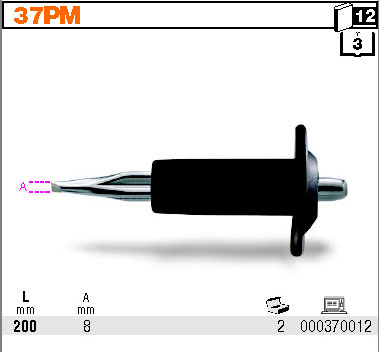 SEKÁČ ZÁMEČNICKÝ ŽEBROVANÝ S OCHRANOU DLANĚ-MODEL 37PM 8X200 MM