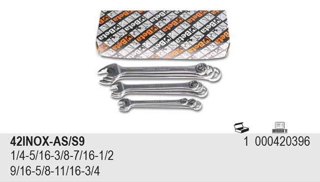 SADA NEREZOVÝCH KLÍČŮ 42INOX AS/S9-SET 9