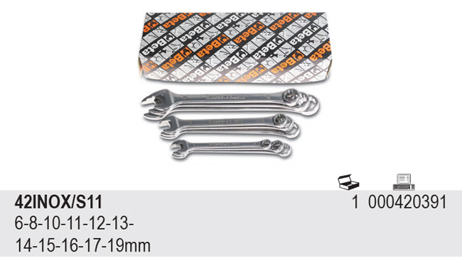 SADA NEREZOVÝCH KLÍČŮ 42INOX /S11-SET 11
