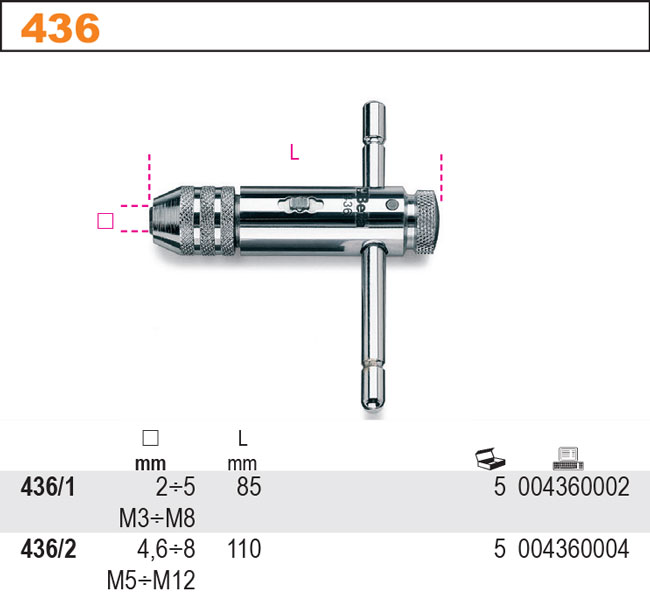 VRATIDLO NASTAVITELNÉ PRO ZÁVITNÍKY Z OBOUSMĚRNÝM MECHANIZMEM DLOUHÉ-MODEL 436