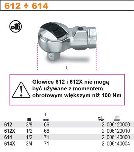 HLAVICE-MODEL 612X 1/2''