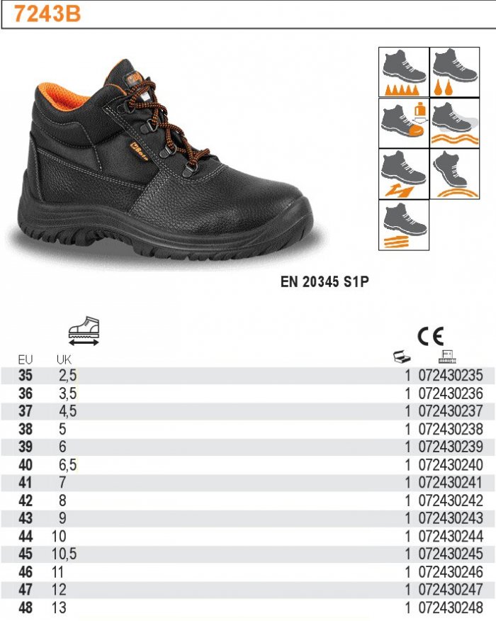 KOTNÍKOVÉ BOTY BEZPEČNOSTNÍ KOŽENÉ PODNOSEK OCELOVÝ-MODEL 7243B ROZMĚR  39
