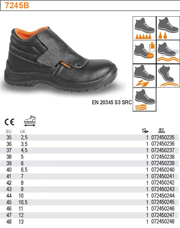 BOTY BEZPEČNOSTNÍ KOŽENÉ ŠNĚROVACÍ 7245B/35