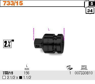 SPOJKA PŘECHODOVÁ-MODEL 733/15 W2.1/2''-Z1.1/2''