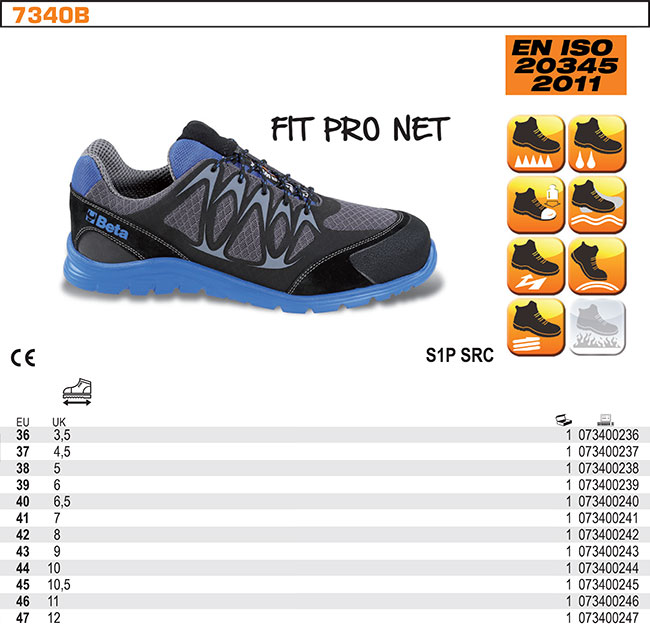 POLOBOTKY BEZPEČNOSTNÍ  Z SÍTKY MODEL 7340B  ROZMĚR  37