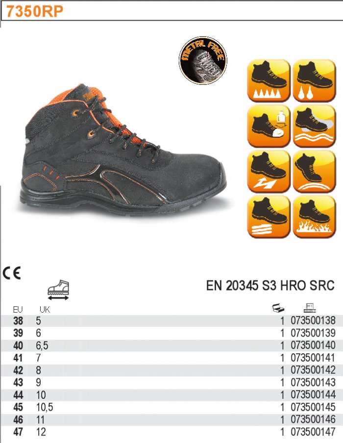 KOTNÍKOVÉ BOTY BEZPEČNOSTNÍ Z NUBUKU VODĚODOLNÉ 7350RP ROZMĚR  47