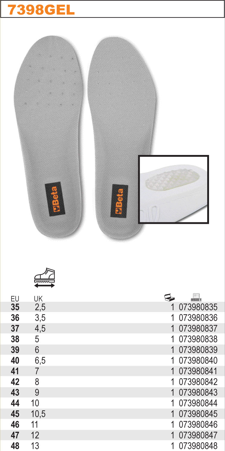 VLOŽKY VÝMĚNNÉ DO BOT GEL S VSTAVKAMA GELOVÝMA-MODEL 7398GEL ROZMĚR 37