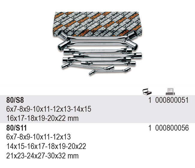 SADA NÁSTRČNÝCH KLÍČŮ OBOUSTRANNÝCH-MODEL 80/S11 11 KS 6-32MM, V KARTONU
