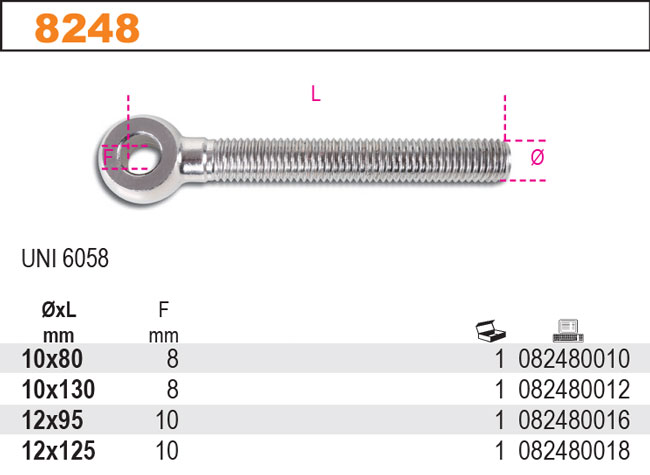 ČEP S UCHEM ZÁV. PRAVÝ, ST.316L 12X125