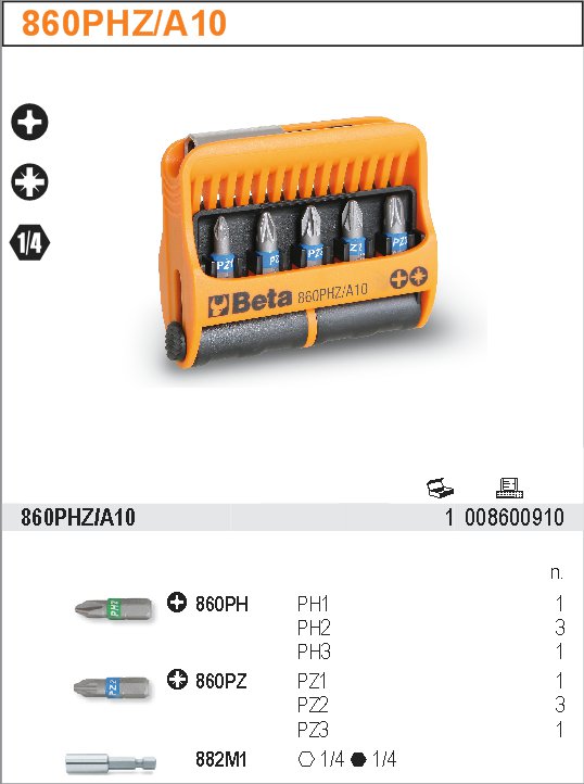 SADA BITŮ-MODEL 860PHZ/A10 11 ČÁSTÍ V UCHYTU