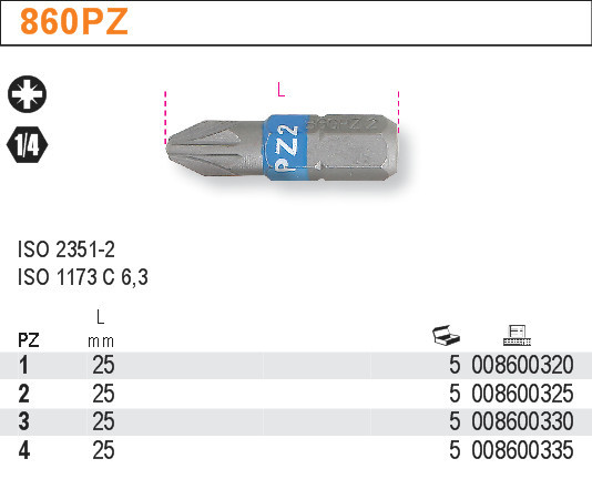 BIT KŘÍŽOVÝ-MODEL 860PZ S KOL.OZN.PZ1