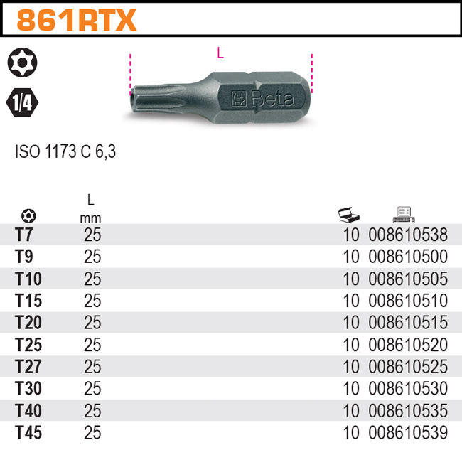 BIT PROFIL RTX-MODEL 861RTX RTX T27