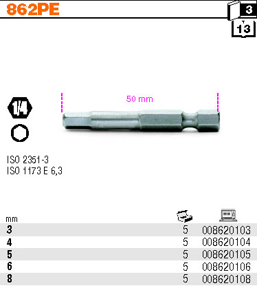 BIT -MODEL 862PE 3MM