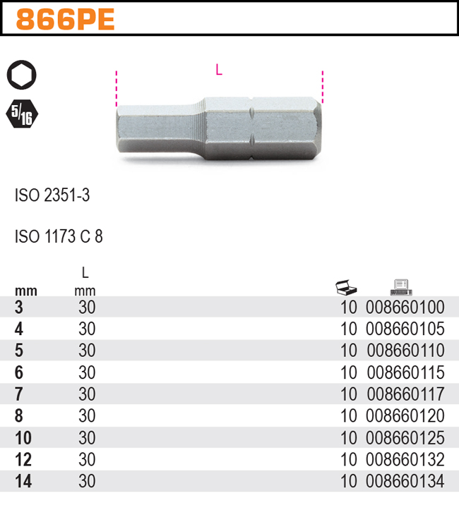 BIT -MODEL 866PE 8MM