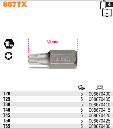 BIT PROFIL TORX-MODEL 867TX TORX 30