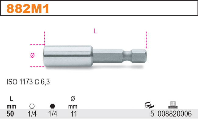 MAGNETICKÝ DRŽÁK BITŮ-MODEL 882M1 1/4''